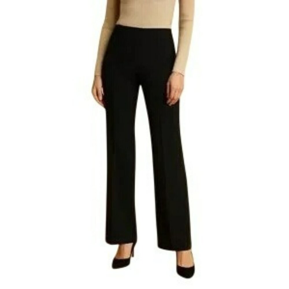 Classiques Entier Black Wide-Leg Wool Blend Dress Pants Womens 12